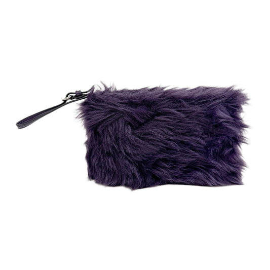 Deep Purple Fur Clutch Bag