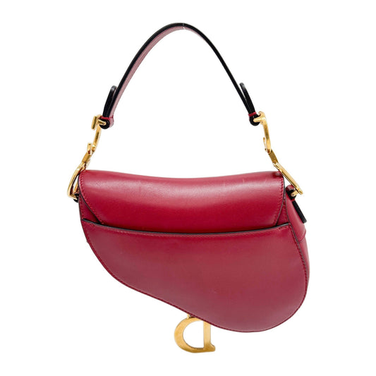 Mini Saddle Red Leather Hand Bag