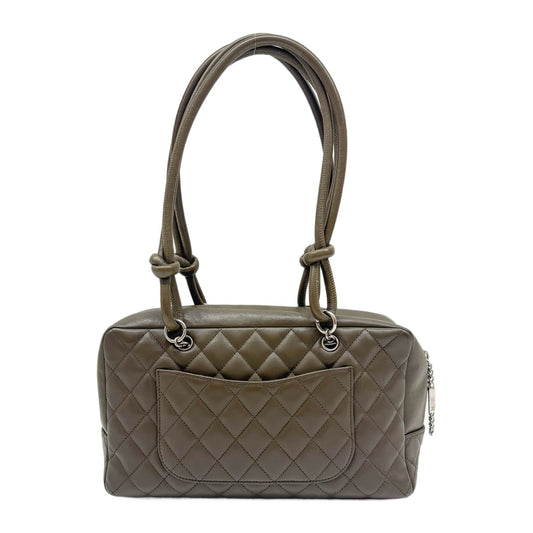 Cambon Army Green Leather Shoulder Bag