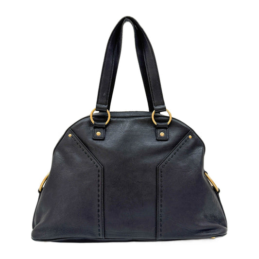 Muse Black Leather Shoulder Bag