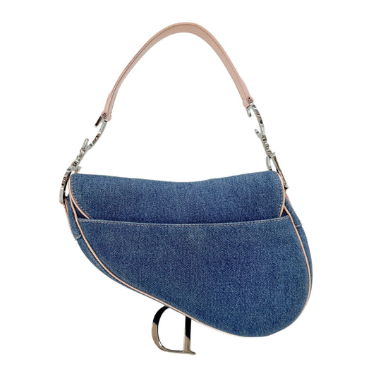 Saddle Blue Denim Shoulder Bag