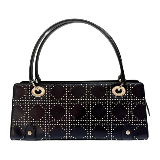 Lady Dior East West Black Leather Shoulder Bag