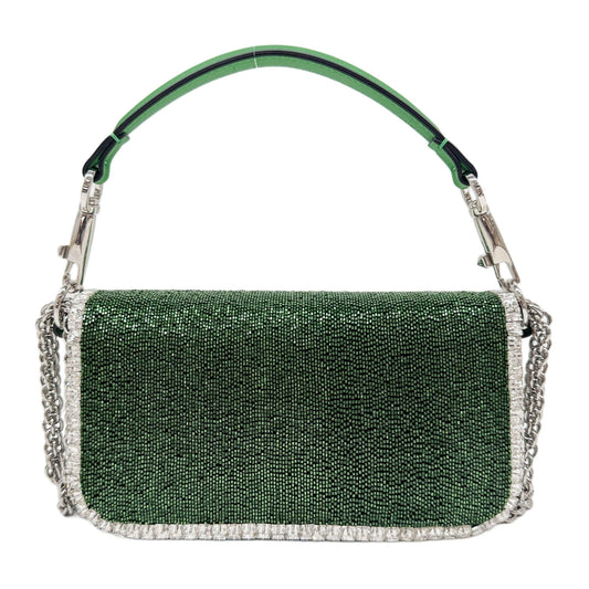 Loco Green Beaded & Rhinestone Three-Way Bag