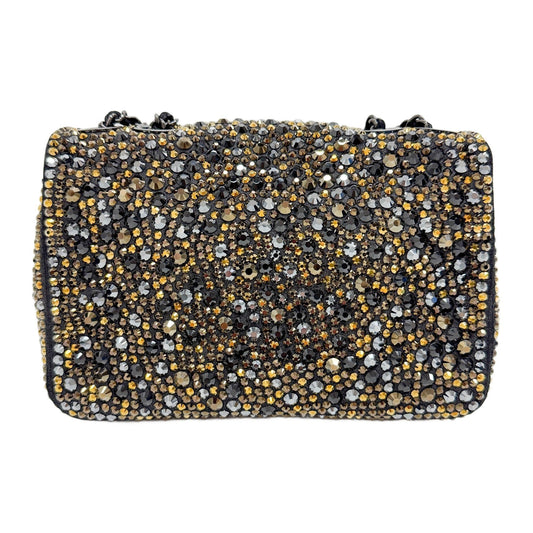Mini Classic Flap Embellished Black Leather Shoulder Bag