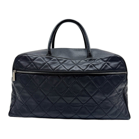 Boston/Bowling Black Grain Calf Skin Leather Hand Bag