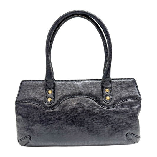 Horsebit Black Leather Shoulder Bag