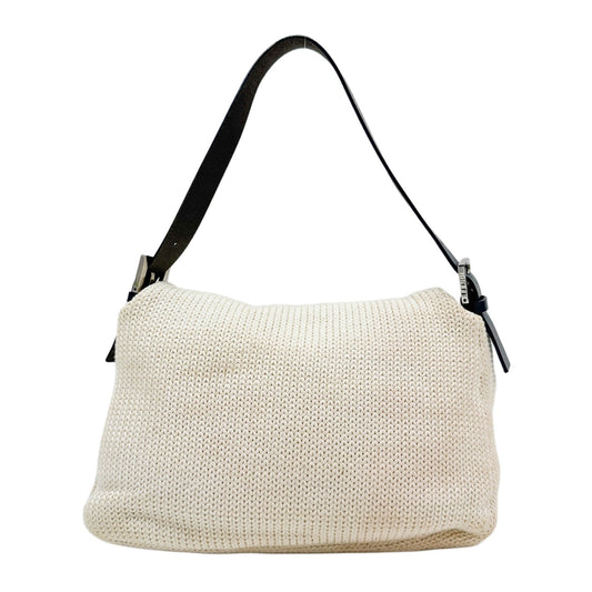 Mamma Baguette White Knitted Shoulder Bag