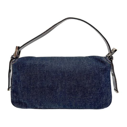 Baguette Navy Denim Shoulder Bag