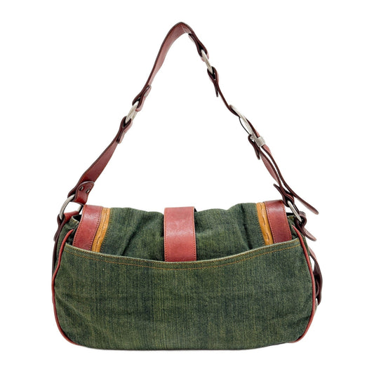 Gaucho Red Trim Green Denim Shoulder Bag