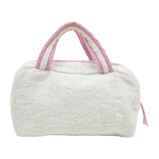 Terry Towel White Cotton Hand Bag