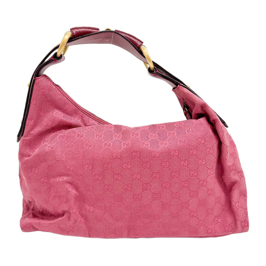 Horsebit Rose Pink GG Canvas Shoulder Bag