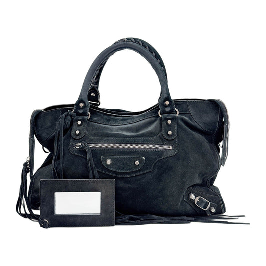 The City Black Suede Two Way Bag