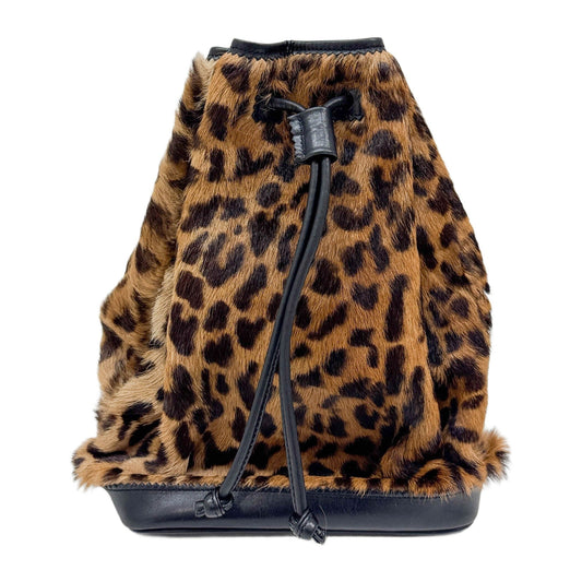 Single Strap Brown Cheetah Print Pony Hair Shoulder Bag