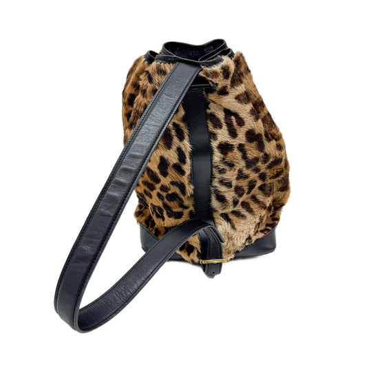 Single Strap Brown Cheetah Print Pony Hair Shoulder Bag
