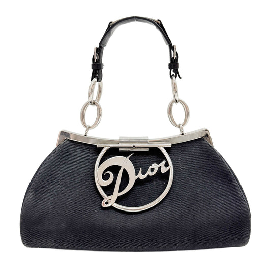 Diva Black Denim Shoulder Bag