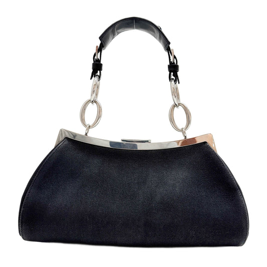 Diva Black Denim Shoulder Bag