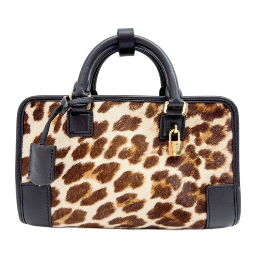 Mini Amazona Brown Giraffe Print Pony Hair Two Way Bag
