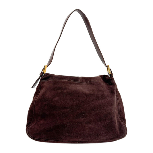 Mamma Baguette Brown Suede Shoulder Bag