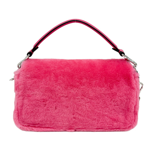 Baguette Chain Strap Pink Fur Two-Way Bag