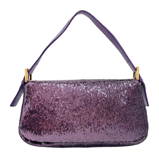 Baguette Purple Sequin Shoulder Bag