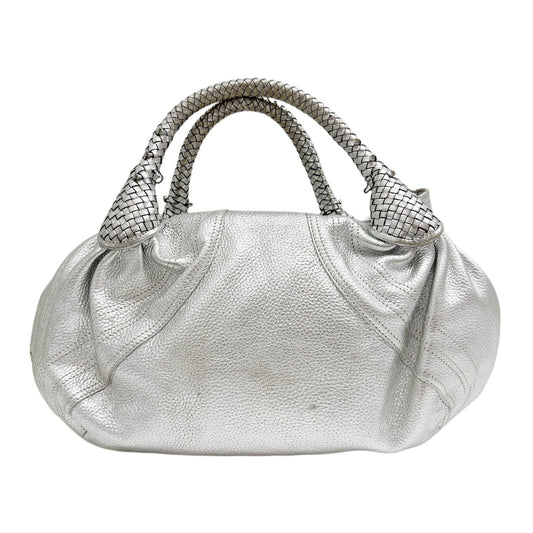 Spy Silver Leather Shoulder Bag