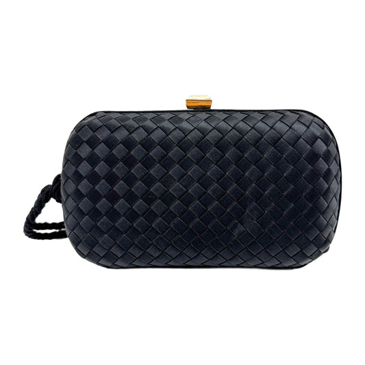 Knot Intrecciato BlackLeather Clutch Bag