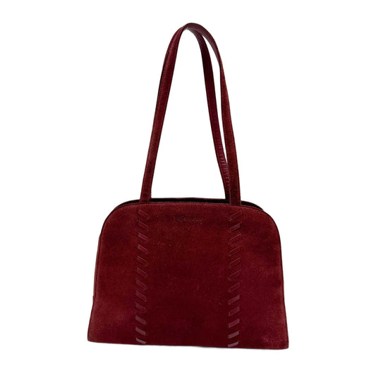 Maroon Red Suede Shoulder Bag