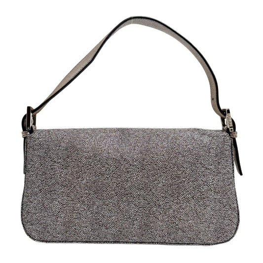 Baguette Silver Lurex Shoulder Bag