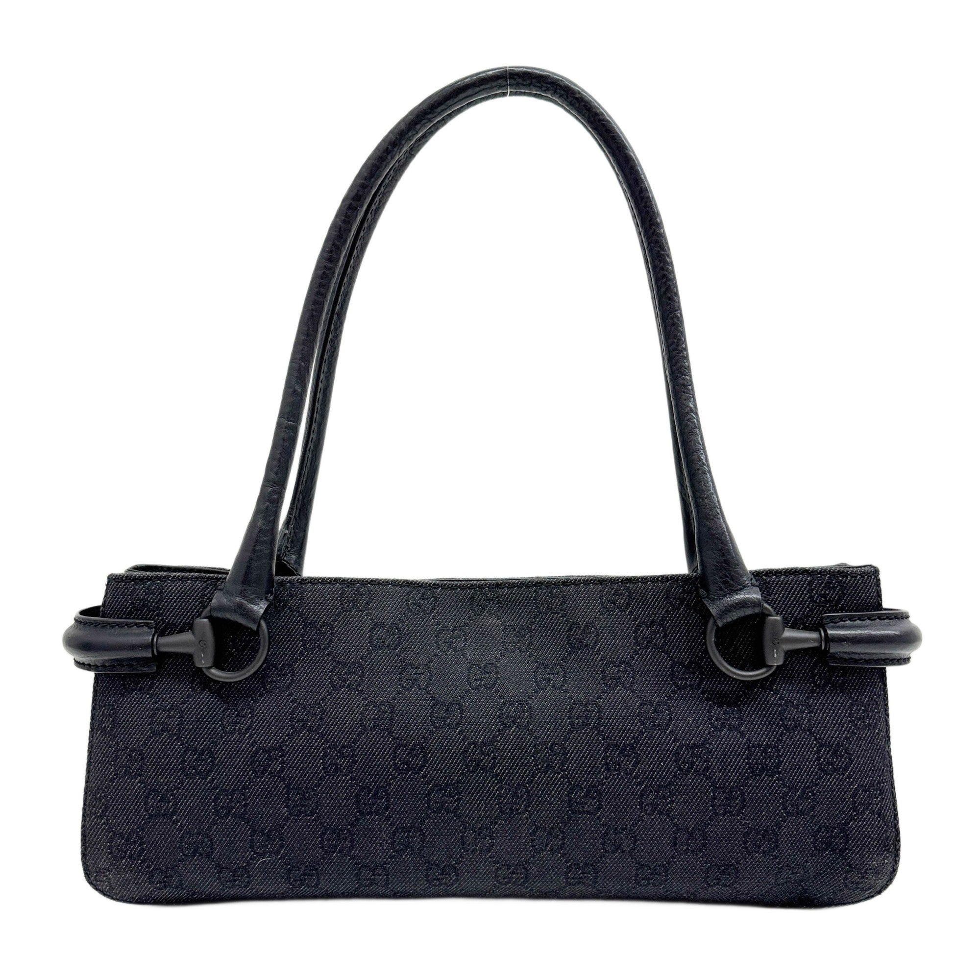 Horsebit Black GG Canvas Shouder Bag