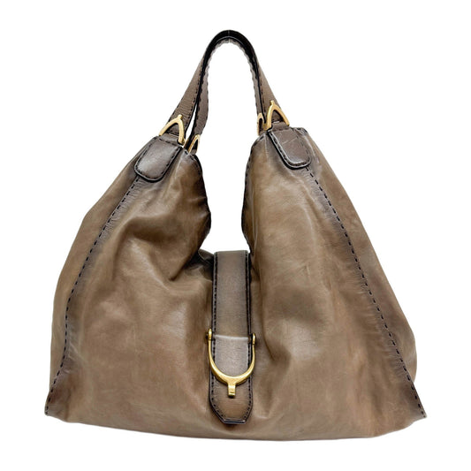 Stirrup Brwon Leather Shoulder Bag