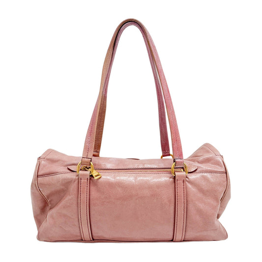 Joie Gold Lock Clasp Pink Leather Shoulder Bag