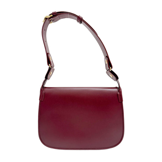 Wine Red Leather Sholder Bag