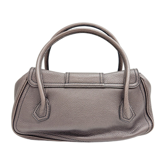 Metallic Brown Leather Shoulder Bag