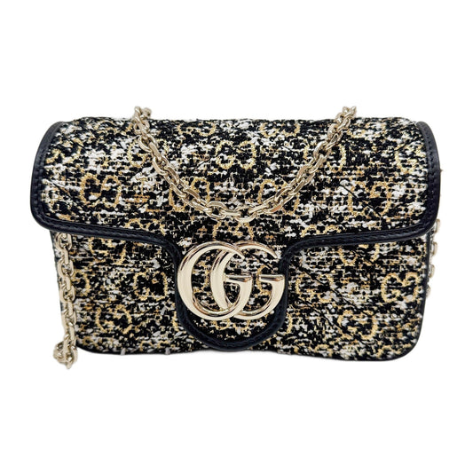 GG Marmont Tweed with Gold Chain Shoulder Bag