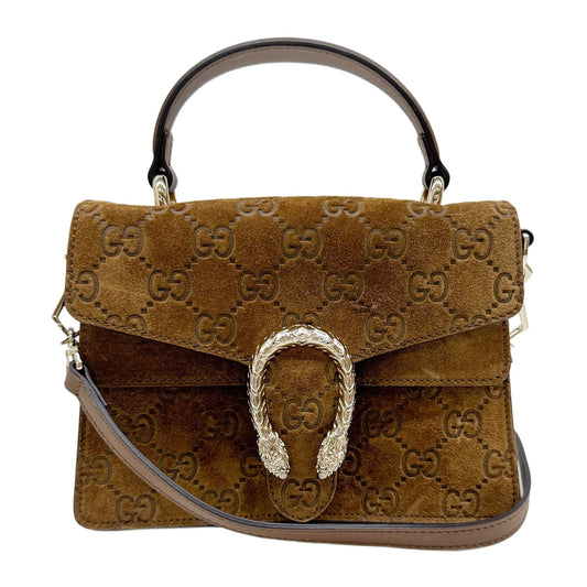 Dionysus Brown GG Suede Two Way Bag