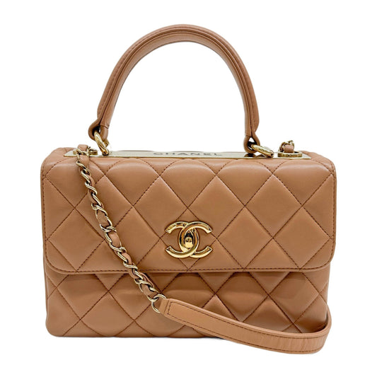 Trendy CC Top Handle 2017 Matelasse Dusty Pink Leather Two Way Bag