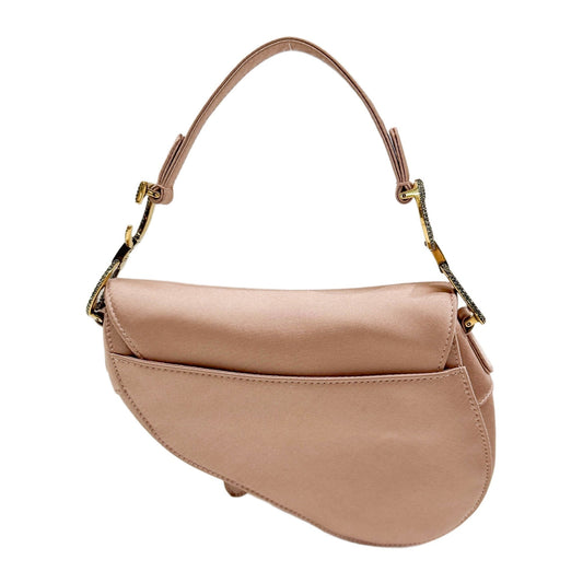 Mini Saddle Rose Gold Satin Hand Bag