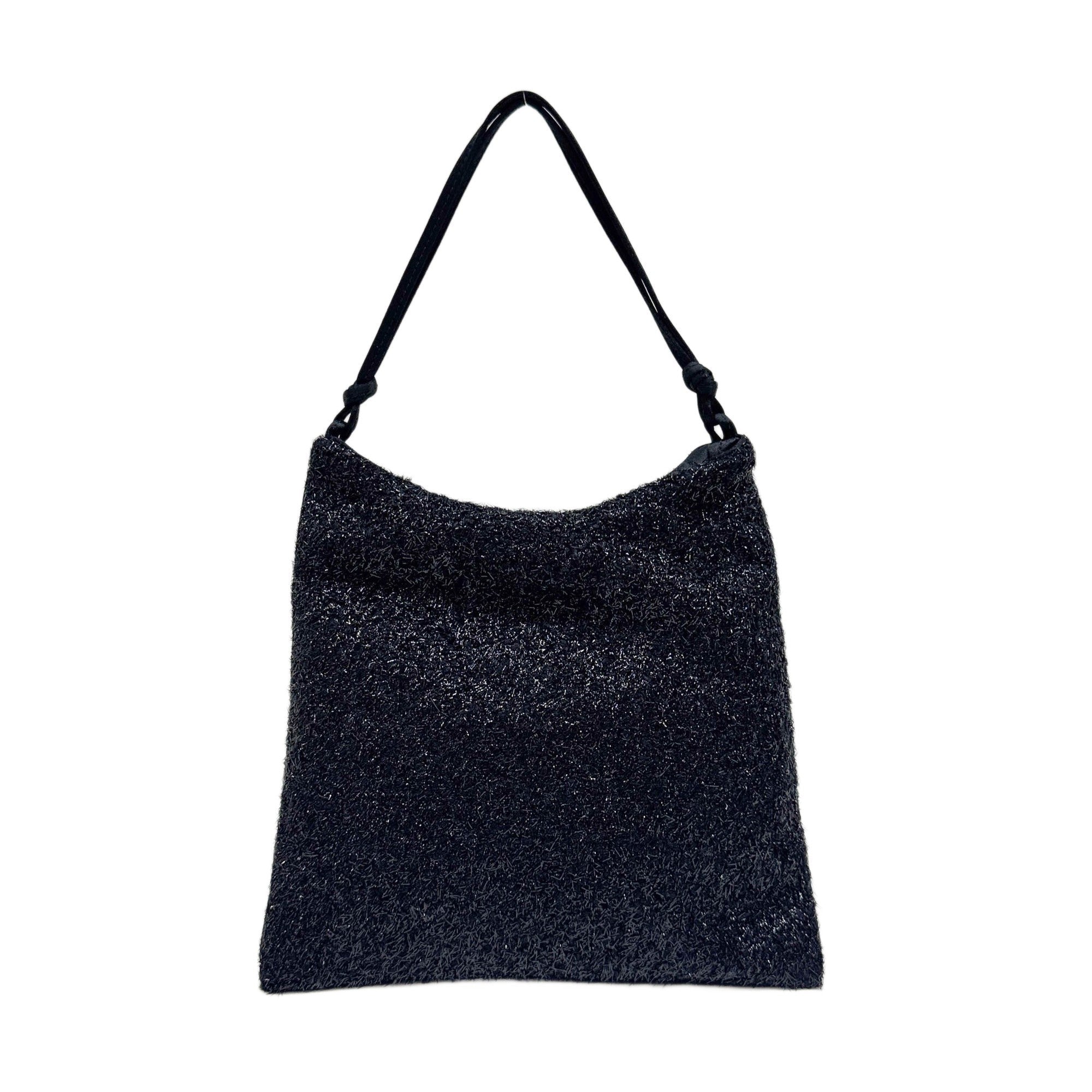 Mini Sparkly Black Synthetic Hand Bag