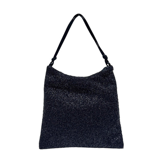 Mini Sparkly Black Synthetic Hand Bag