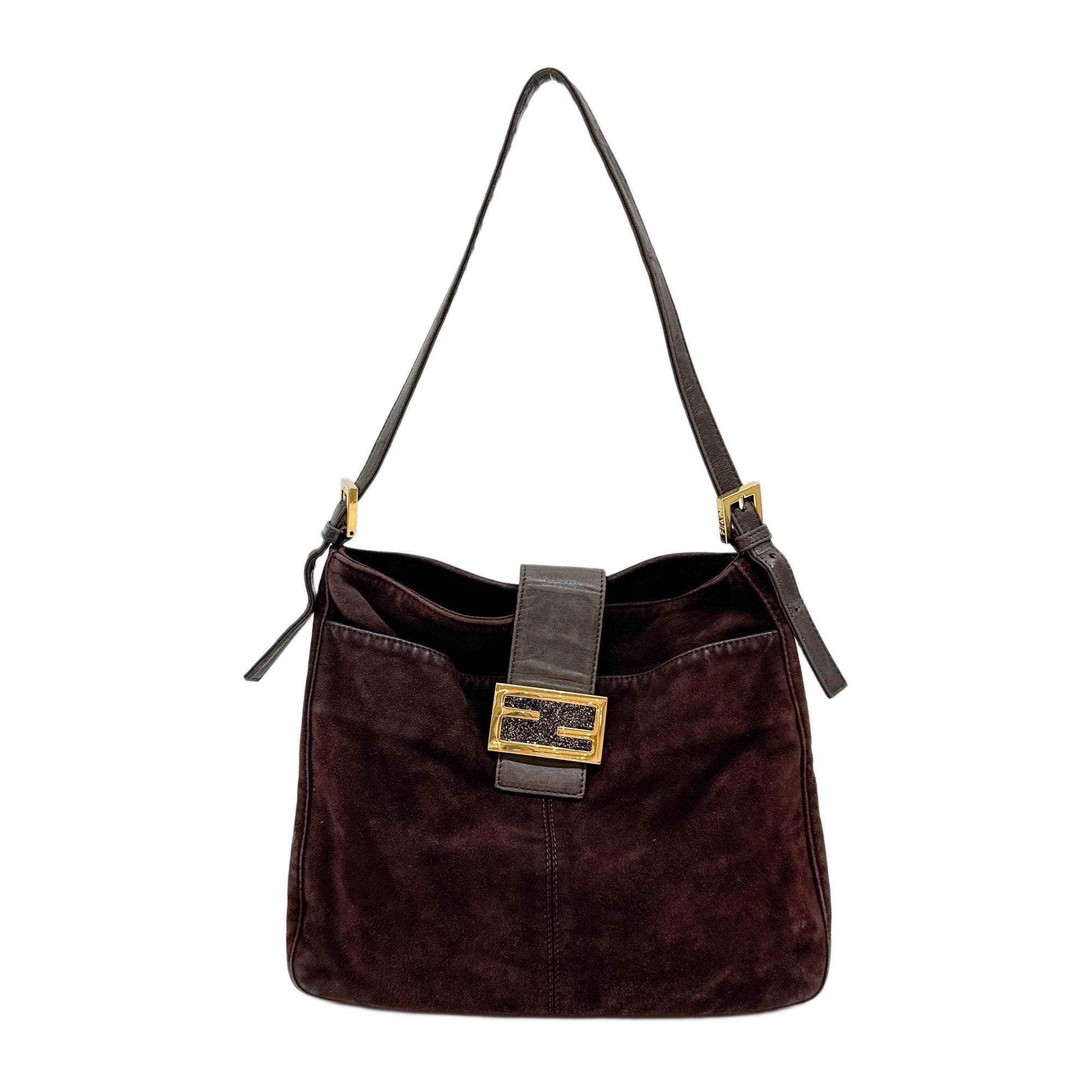 Brown Suede Shoulder Bag