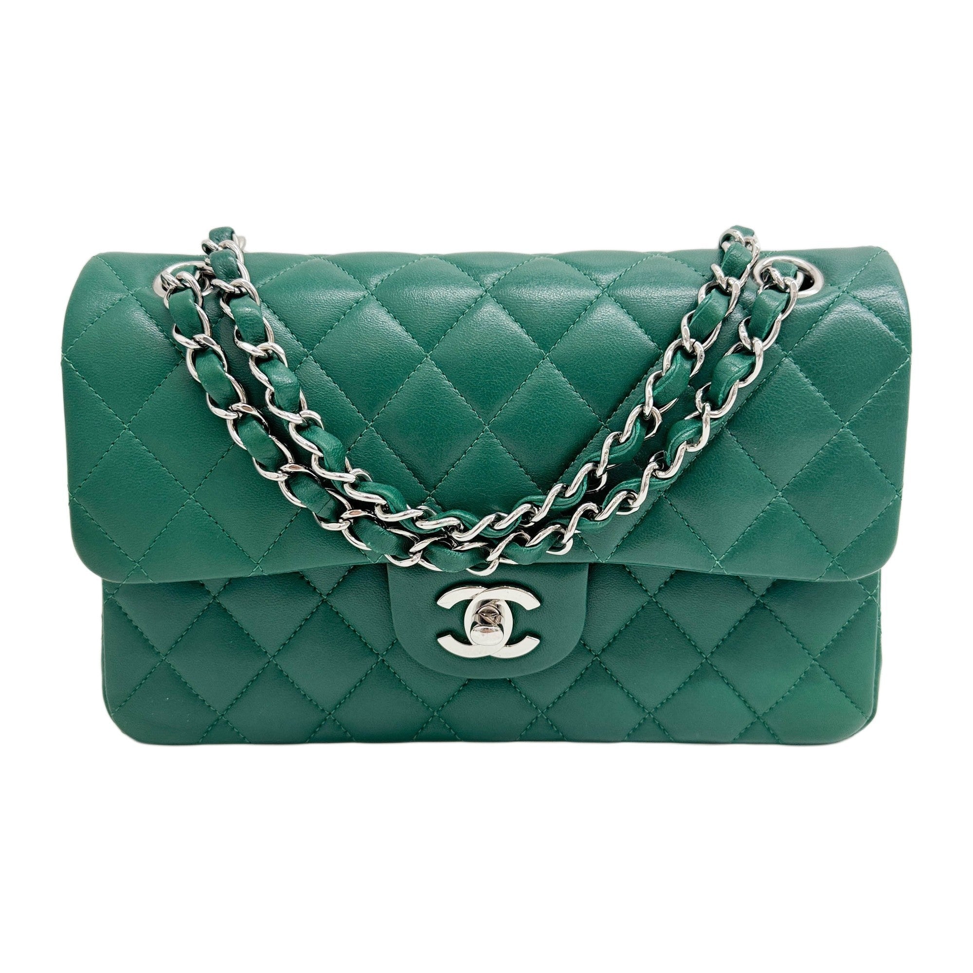 Classic Double Flap 2018 Green Leather Shoulder Bag