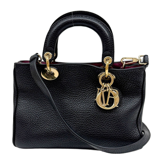 Diorissimo Medium Size in Black Leather Handle Bag