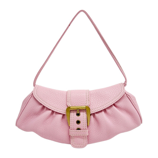 Buckle Bag Pink Leather Shoulder Bag