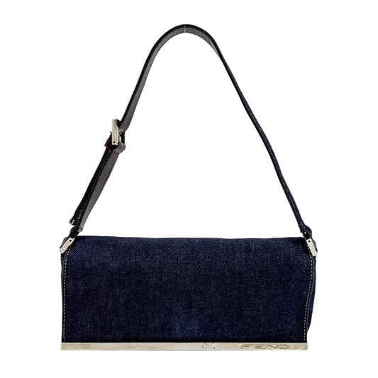 Blue Denim with Sillver Details Shoulder Bag