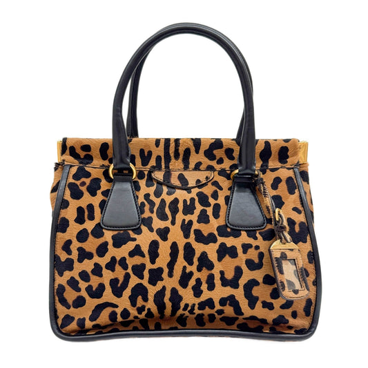 Brown Leopard Print Pony Hair Shoulder Bag