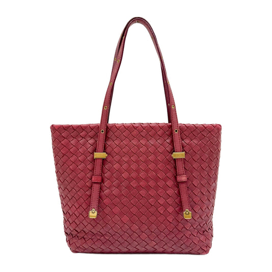 Mini Shopper Red Intrecciato Leather Shoulder Bag