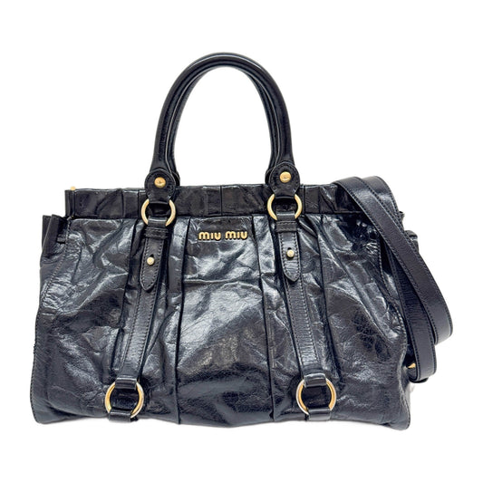 Vitello Black Leather Two Way Bag