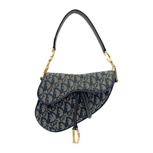 Dior Trotter Saddle Navy Cloth One-Shoulder Bag