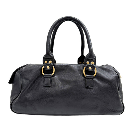 Muse Black Leather Shoulder Bag