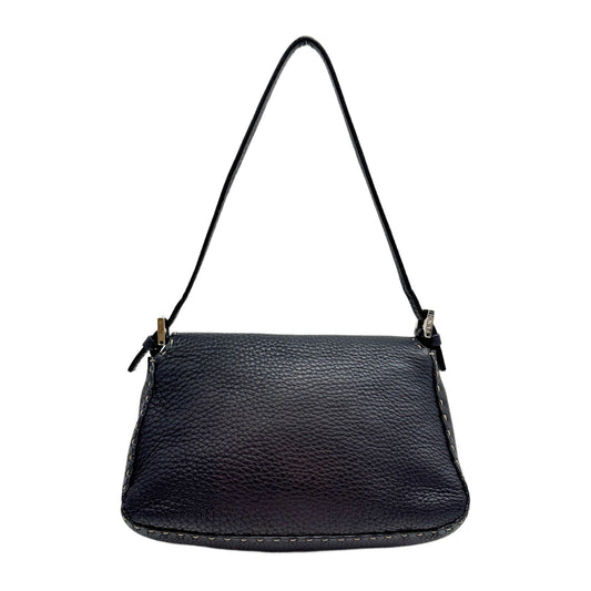 Mini Mamma Baguette Black Leather Shoulder Bag